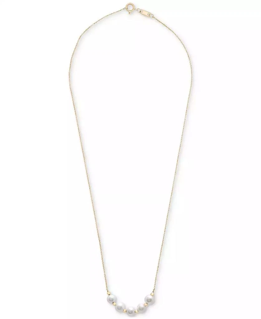 商品Macy's|Cultured Freshwater (5mm) & Gold Bead 18" Collar Necklace in 14k Gold,价格¥6557,第2张图片详细描述