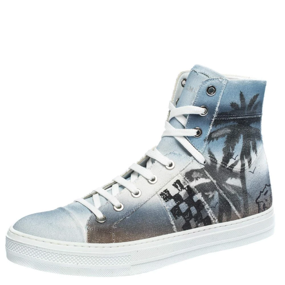 商品[二手商品] AMIRI|Amiri Multicolor Palm Tree Canvas Sunset High Top Sneakers Size 42,价格¥1566,第1张图片