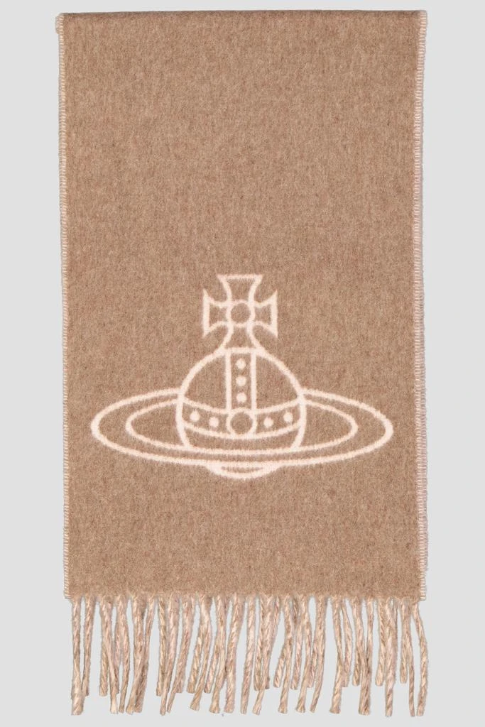 商品Vivienne Westwood|Womens Vivienne Westwood Camel Two Sided Single Orb Scarf (25x180),价格¥842,第1张图片