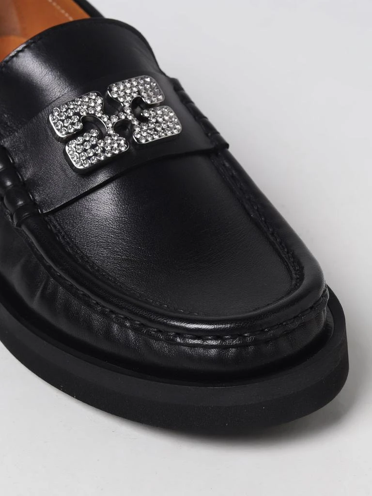 商品Ganni|Ganni loafers in leather with metal monogram and rhinestones,价格¥2083,第4张图片详细描述