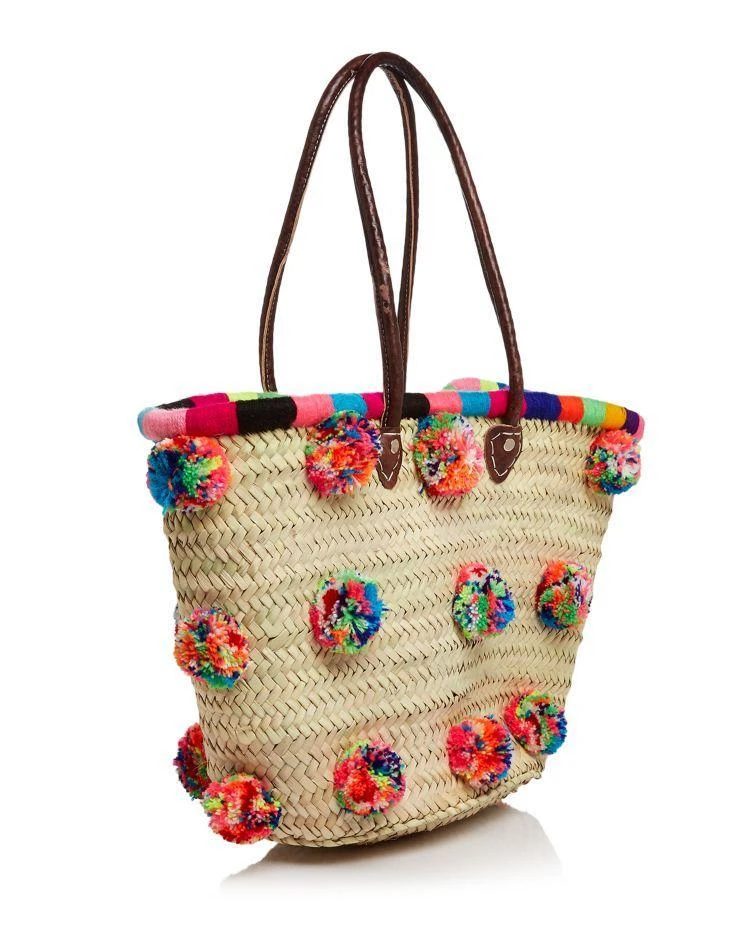 商品Soeur Du Maroc|Marrakech Multicolor Pom-Pom Large Tote,价格¥523,第5张图片详细描述