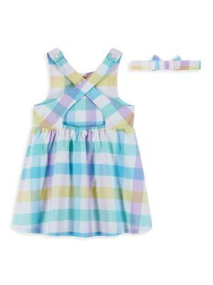 商品Andy & Evan|Little Girl’s 2-Piece Check Dress & Headband Set,价格¥121,第2张图片详细描述