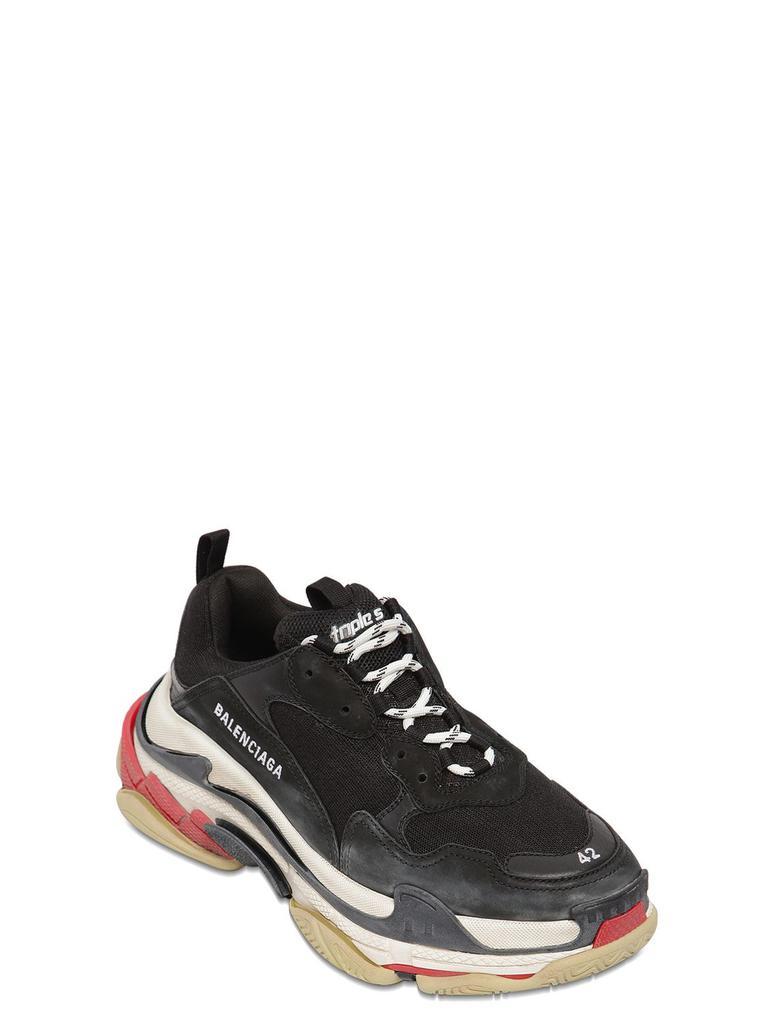 商品Balenciaga|Triple S Suede, Leather & Mesh Sneakers,价格¥7890,第5张图片详细描述