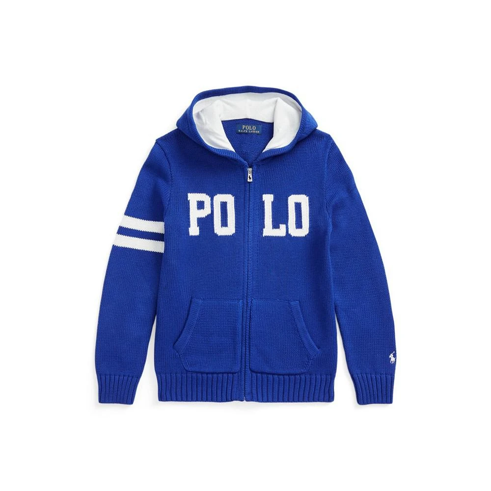 商品Ralph Lauren|Big Boys Logo Full Zip Sweater,价格¥242,第1张图片