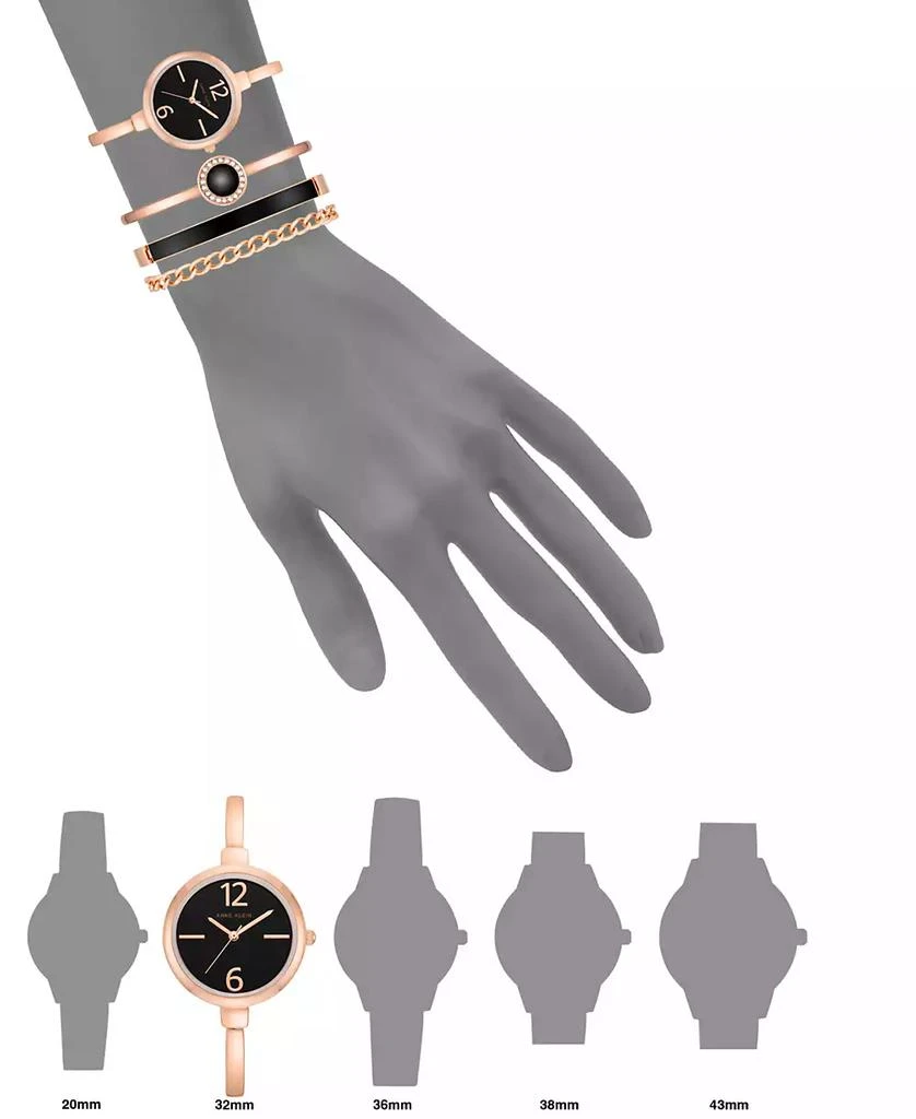 商品Anne Klein|Women's Rose Gold-Tone Alloy Bangle Fashion Watch 37mm Set 4 Pieces,价格¥1326,第4张图片详细描述