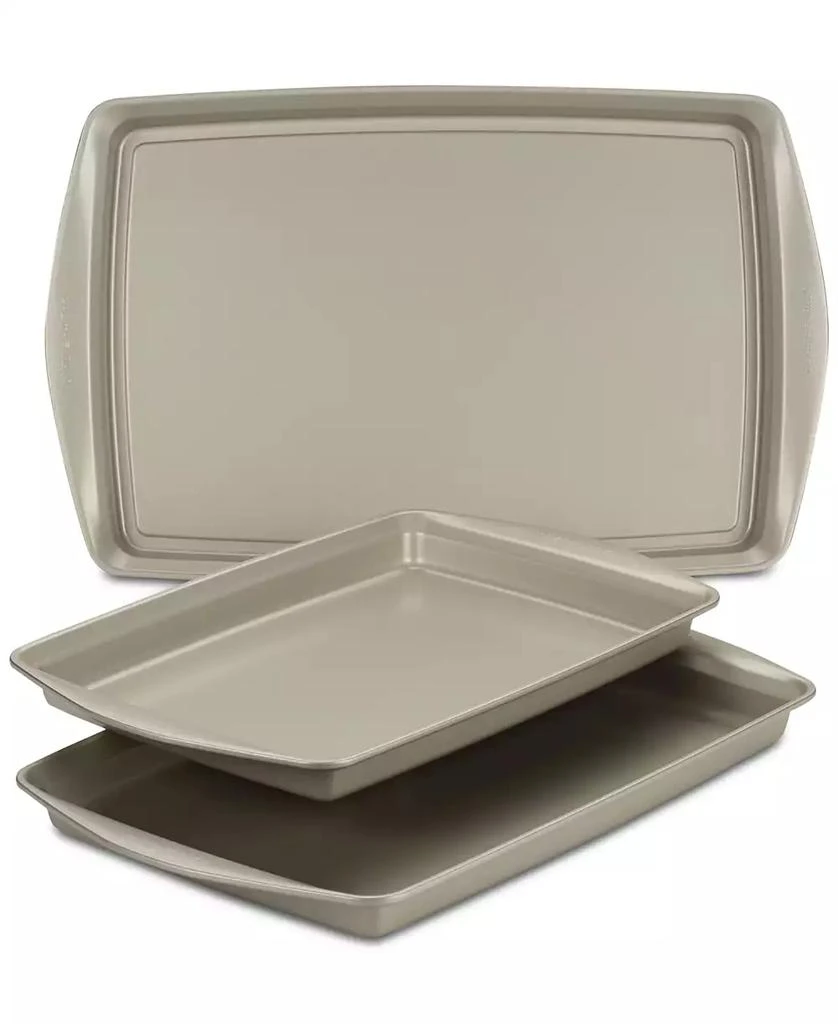 商品Rachael Ray|Nonstick Bakeware 3-Pc. Cookie Pan Set, Silver,价格¥448,第1张图片