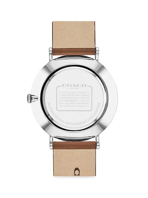 商品Coach|Charles Stainless Steel Leather-Strap Watch,价格¥1126,第4张图片详细描述