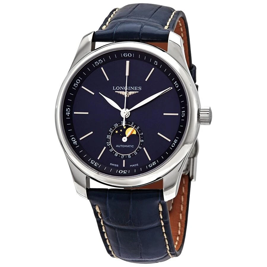 商品Longines|Master Automatic Moonphase Blue Dial Men's Watch L29094920,价格¥15703,第1张图片
