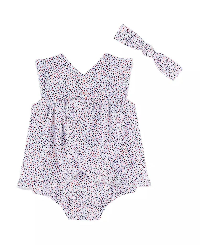 商品Tommy Hilfiger|Baby Girls 2-Piece Printed Pique Sunsuit Headband Set,价格¥115,第2张图片详细描述