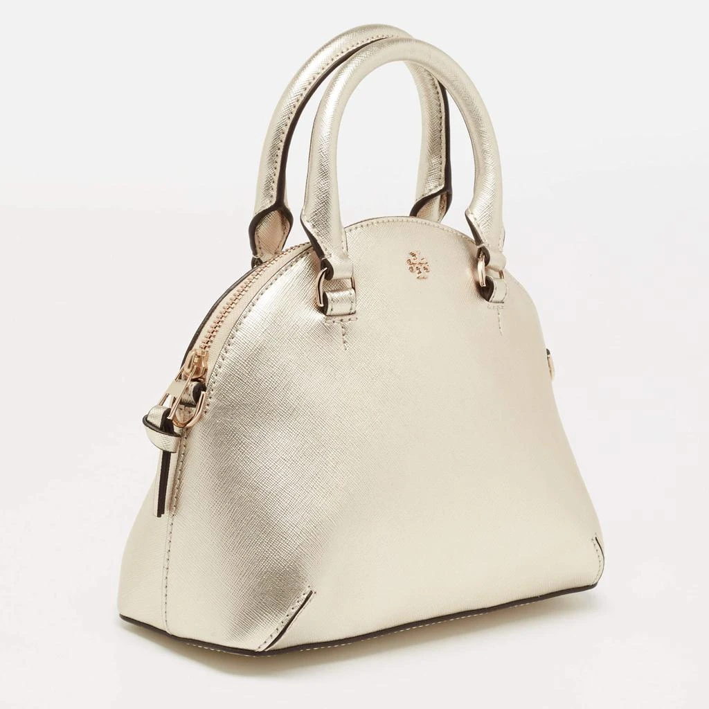 商品Tory Burch|Tory Burch Gold Saffiano Leather Mini Robinson Dome Satchel,价格¥2893,第3张图片详细描述