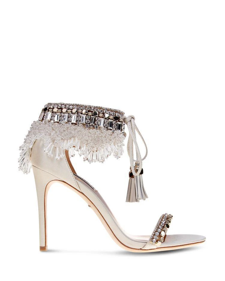 商品Badgley Mischka|脚踝系带流苏钻饰高跟凉鞋,价格¥1203,第2张图片详细描述