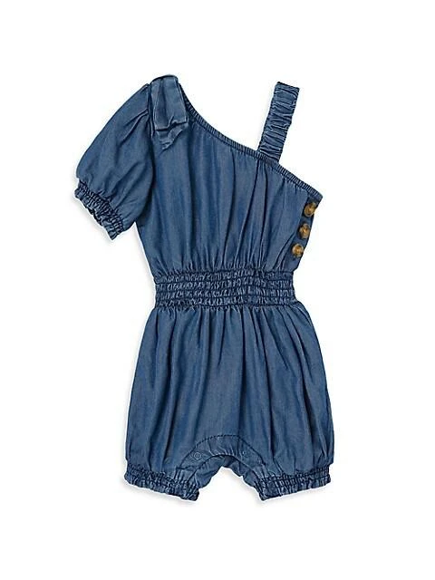 商品Habitual|Baby Girl's One-Shoulder Denim Romper,价格¥129,第1张图片