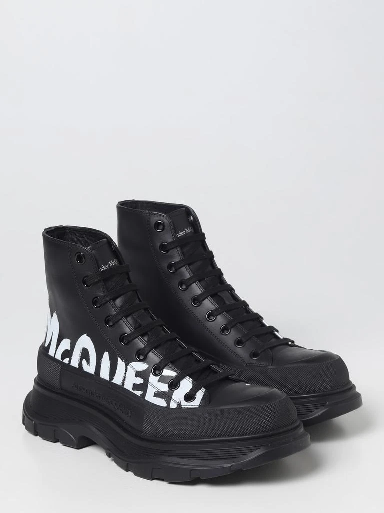 商品Alexander McQueen|Alexander McQueen Tread Slick leather boots with printed logo,价格¥6050,第2张图片详细描述