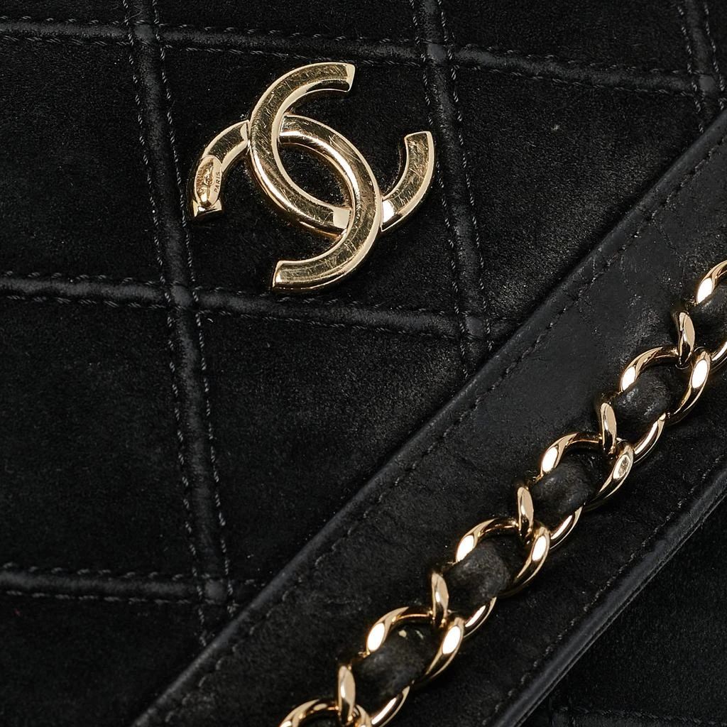 Chanel Black Diamond Stitched Suede Lovely Chains Flap Bag 商品