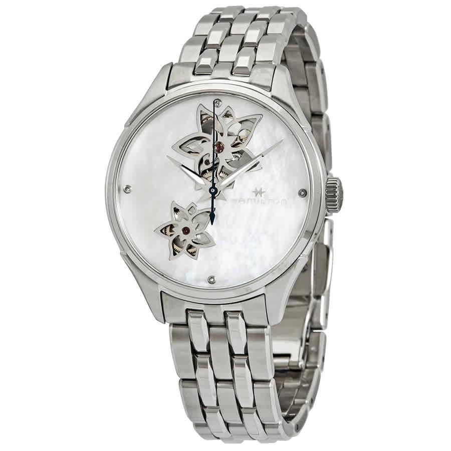 商品Hamilton|Jazzmaster Open Heart Automatic MOP Diamond Dial Ladies Watch H32115192,价格¥6130,第1张图片