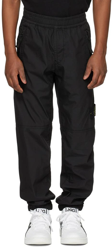 商品Stone Island Junior|黑色可收纳式儿童长裤,价格¥767,第2张图片详细描述