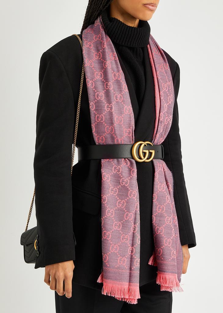 商品Gucci|Sten GG-jacquard wool scarf,价格¥2712,第4张图片详细描述