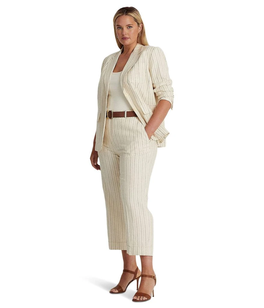 商品Ralph Lauren|Plus Size Striped Linen-Blend Twill Blazer,价格¥1393,第4张图片详细描述