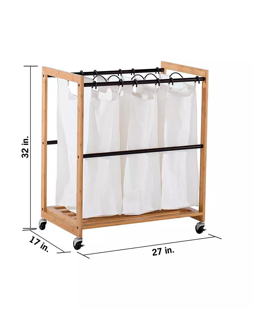 3 Bag Bamboo Laundry Cart 商品