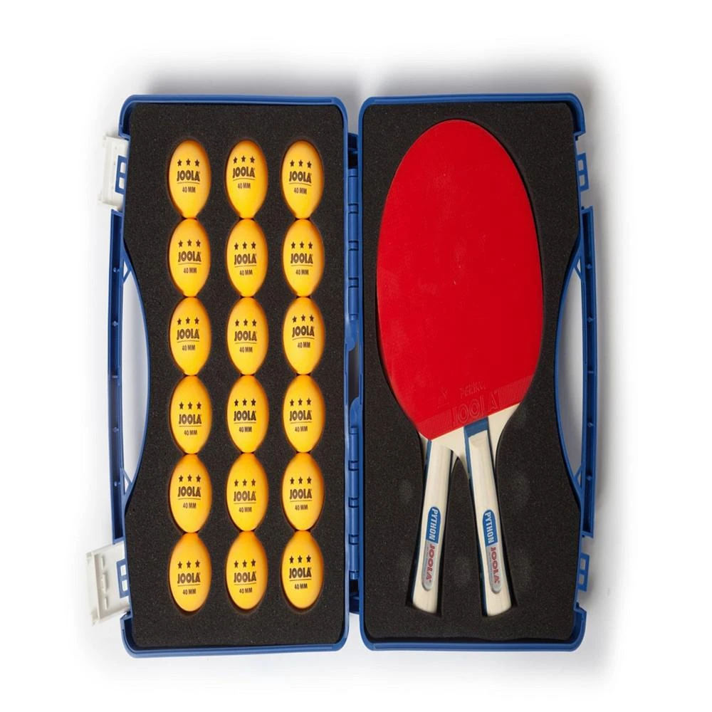 商品JOOLA|Tour Competition Table Tennis Case Set Includes 2 Python Rackets 18 Balls,价格¥893,第1张图片