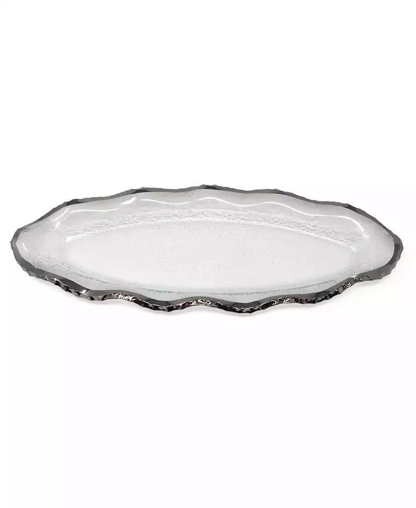 商品Classic Touch|Glass Plate with Silver-Tone Scalloped Rim, 18" L,价格¥327,第1张图片