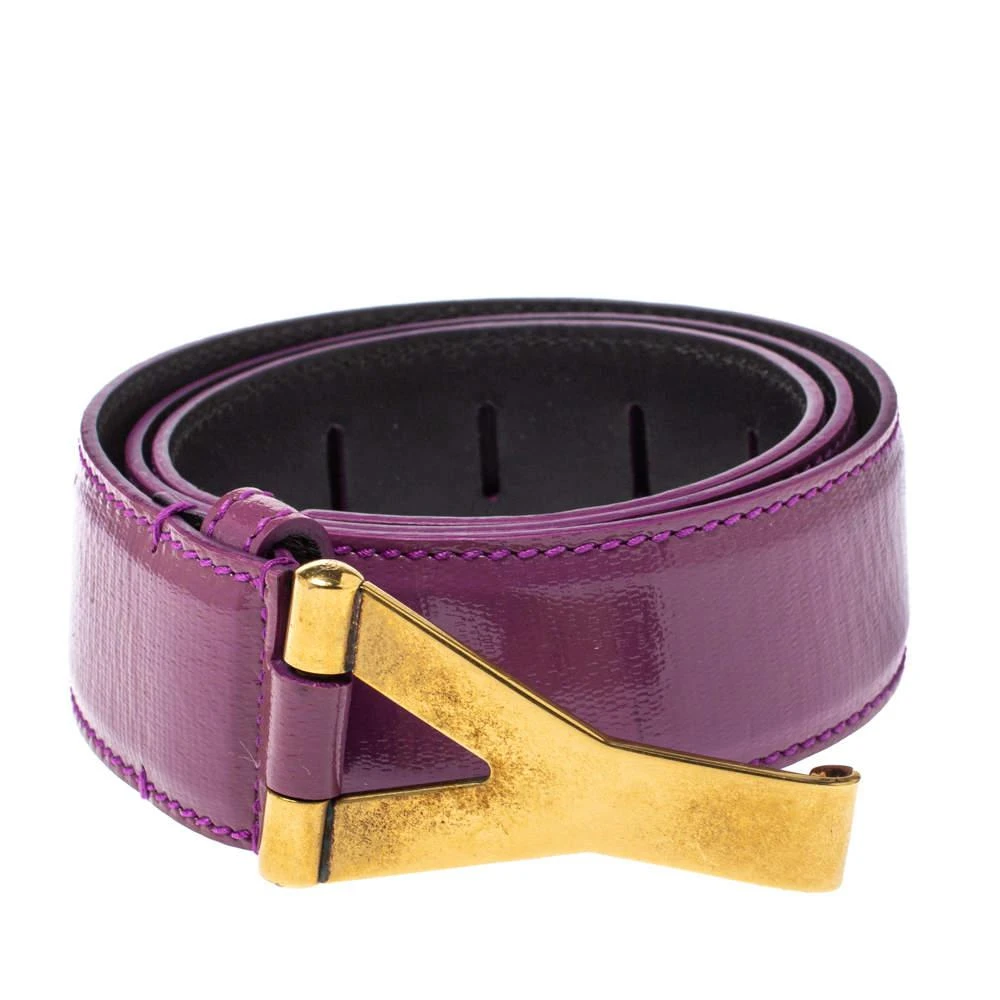 商品[二手商品] Yves Saint Laurent|Saint Laurent Paris Purple Patent Leather Y Buckle Belt 90 CM ,价格¥1284,第2张图片详细描述
