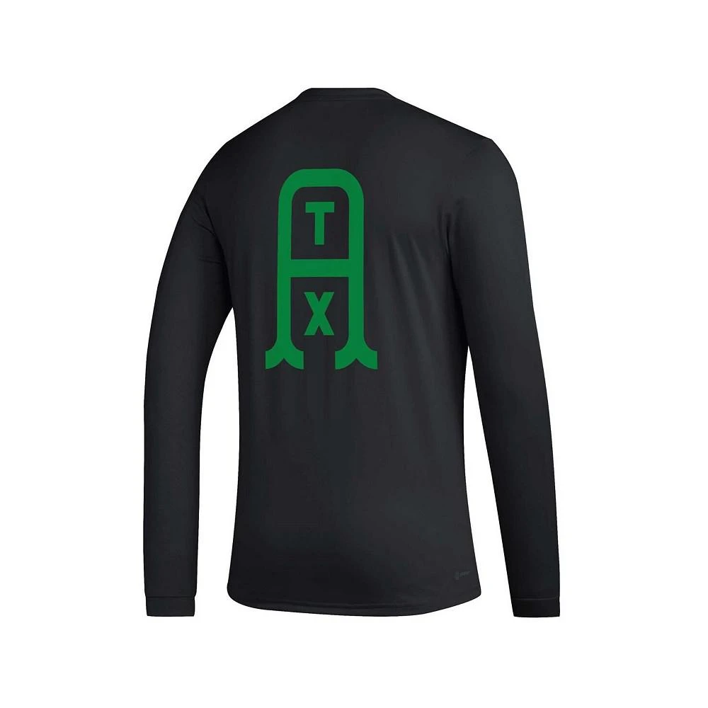 商品Adidas|Men's Black Austin FC Jersey Hook AEROREADY Long Sleeve T-shirt,价格¥329,第3张图片详细描述