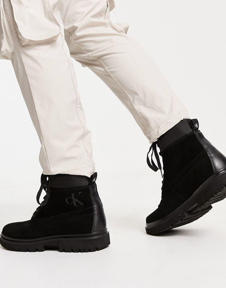 Calvin Klein Jeans lace up hiker boot in black商品第3张图片规格展示