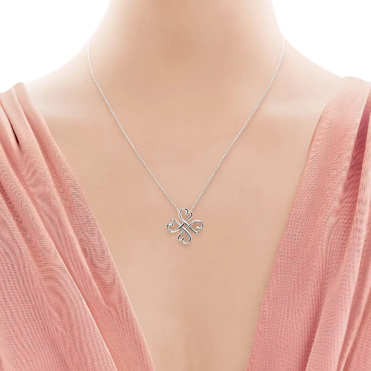 商品[国内直发] Tiffany & Co.|蒂芙尼 爱心图案装饰 925银 项链 女款,价格¥3531,第5张图片详细描述