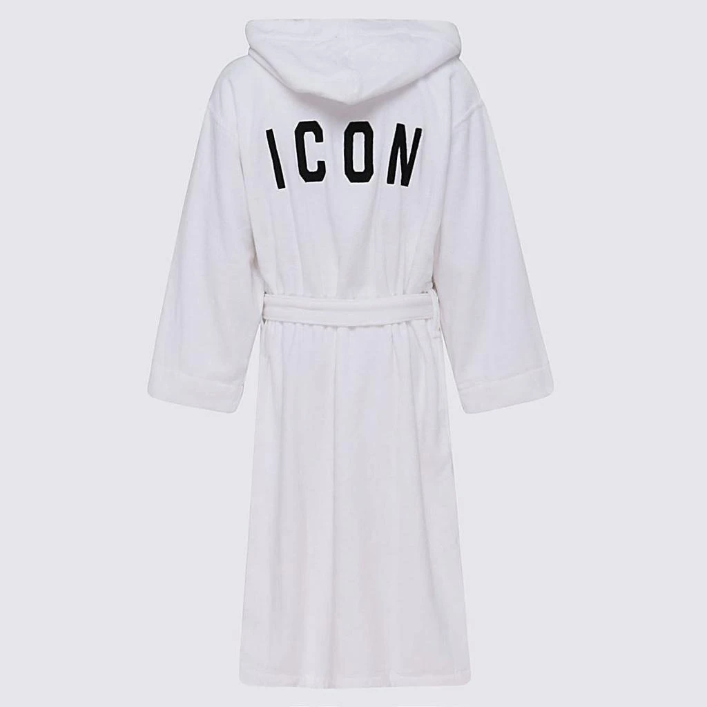 商品DSQUARED2|DSQUARED2 WHITE COTTON BE ICON BATHROBE,价格¥2112,第2张图片详细描述
