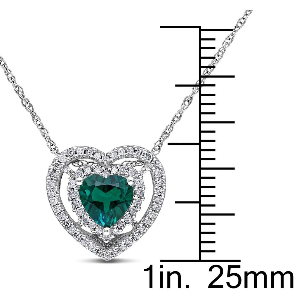 商品Julianna B|10k White Gold Created Emerald and Diamond Necklace,价格¥4109,第2张图片详细描述