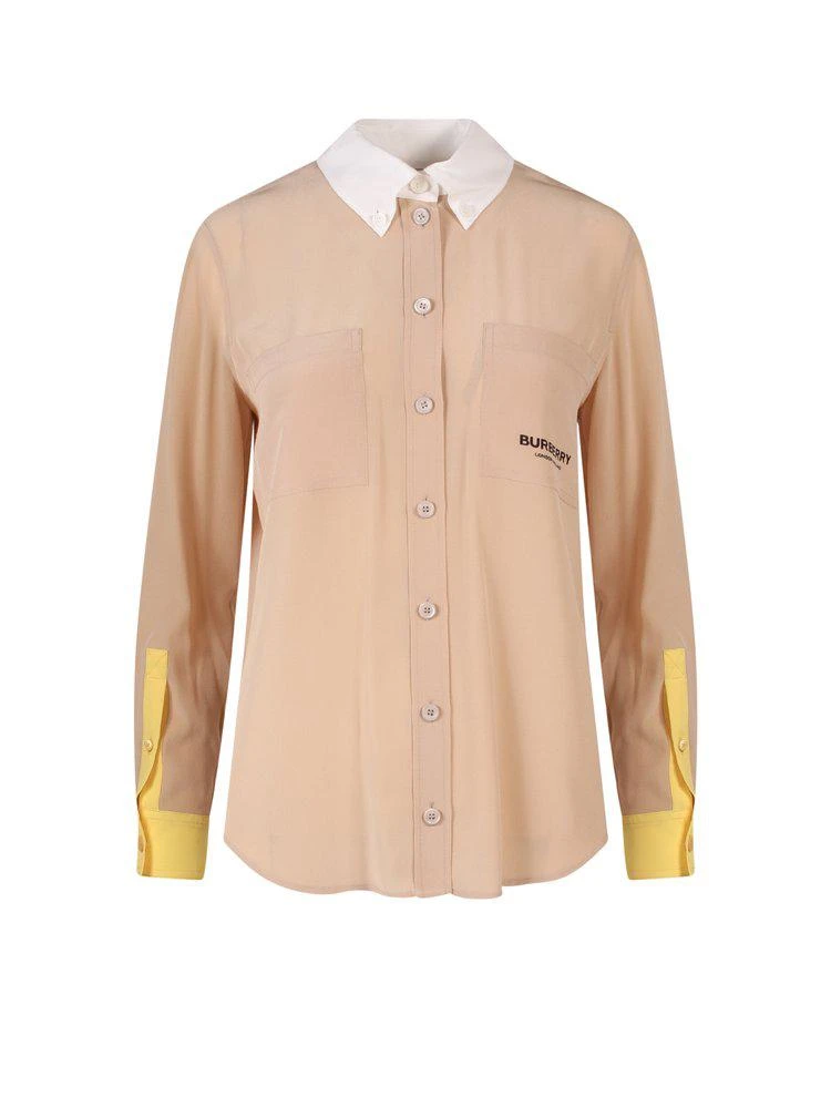 商品Burberry|Burberry Logo Print Long-Sleeved Shirt,价格¥3529,第1张图片