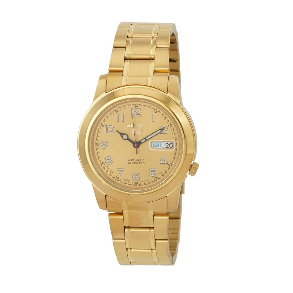 商品Seiko|Seiko 5 Automatic Gold Dial Yellow Gold-tone Mens Watch SNKK38J1,价格¥1190,第1张图片