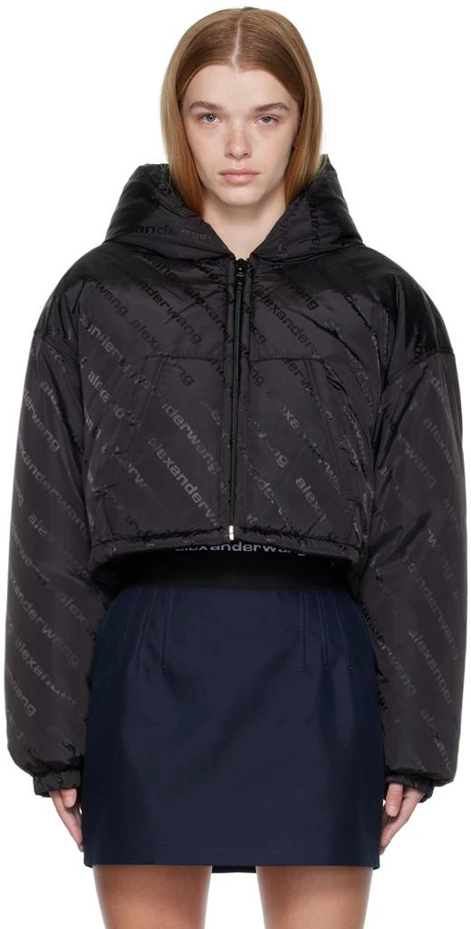 商品Alexander Wang|Black Down Jacquard Jacket,价格¥2696,第1张图片