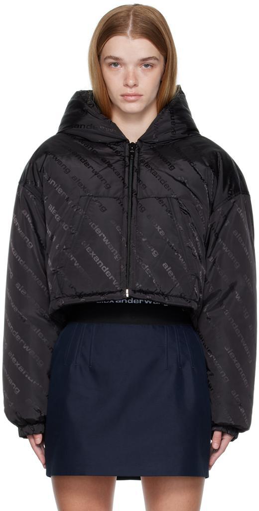 商品Alexander Wang|Black Down Jacquard Jacket,价格¥5389,第1张图片
