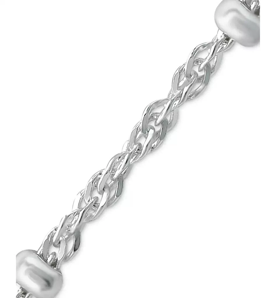 商品Giani Bernini|Sterling Silver Ankle Bracelet, Small Beaded Singapore Chain, Created for Macy's,价格¥522,第3张图片详细描述