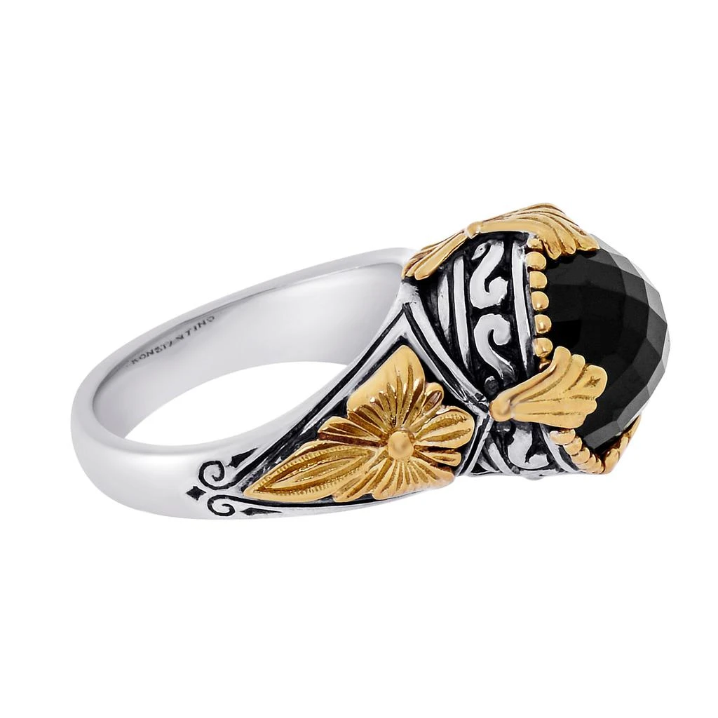 商品Konstantino|Konstantino Calypso Sterling Silver And 18K Yellow Gold, Onyx Statement Ring DKJ851-120 S7,价格¥3015,第4张图片详细描述