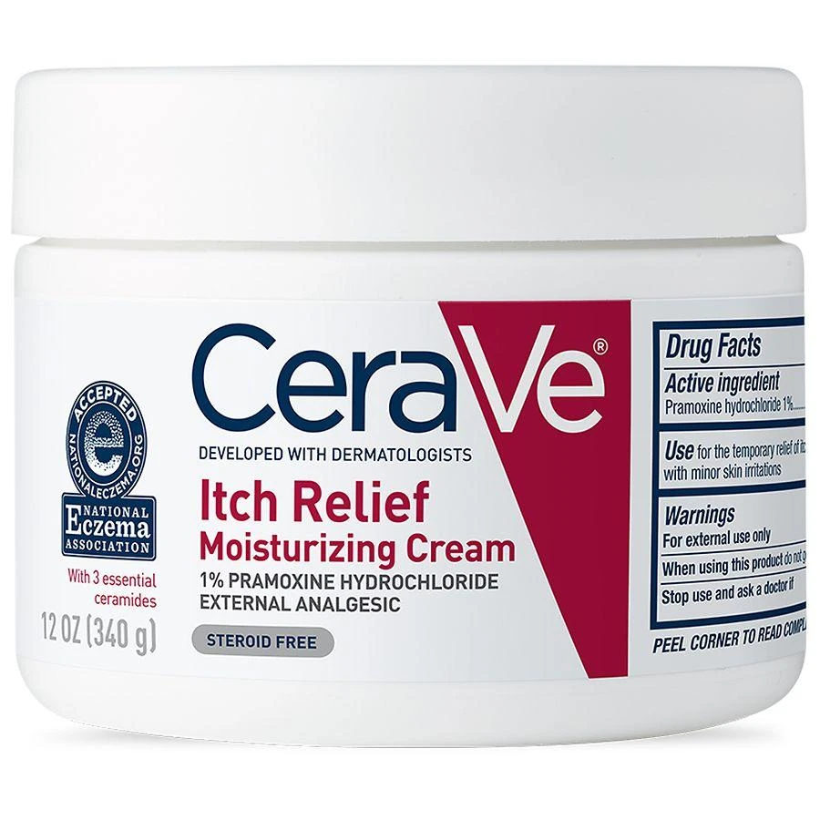 商品CeraVe|Itch Relief Moisturizing Cream with Pramoxine Hydrochloride for Dry Skin,价格¥200,第1张图片