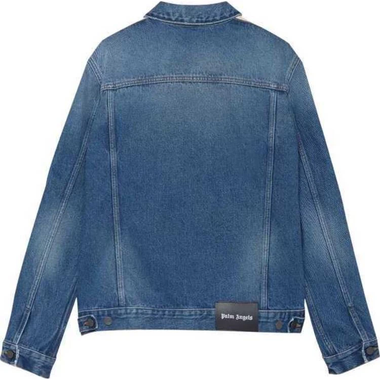 商品[国内直发] Palm Angels|条纹细节牛仔外套 男款 蓝色,价格¥2859,第3张图片详细描述