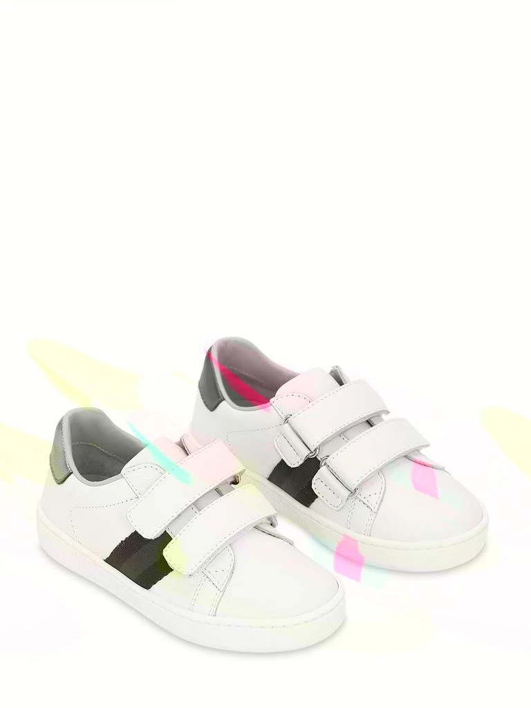 商品Gucci|Ace Leather Strap Sneaker W/ Web,价格¥3123,第1张图片