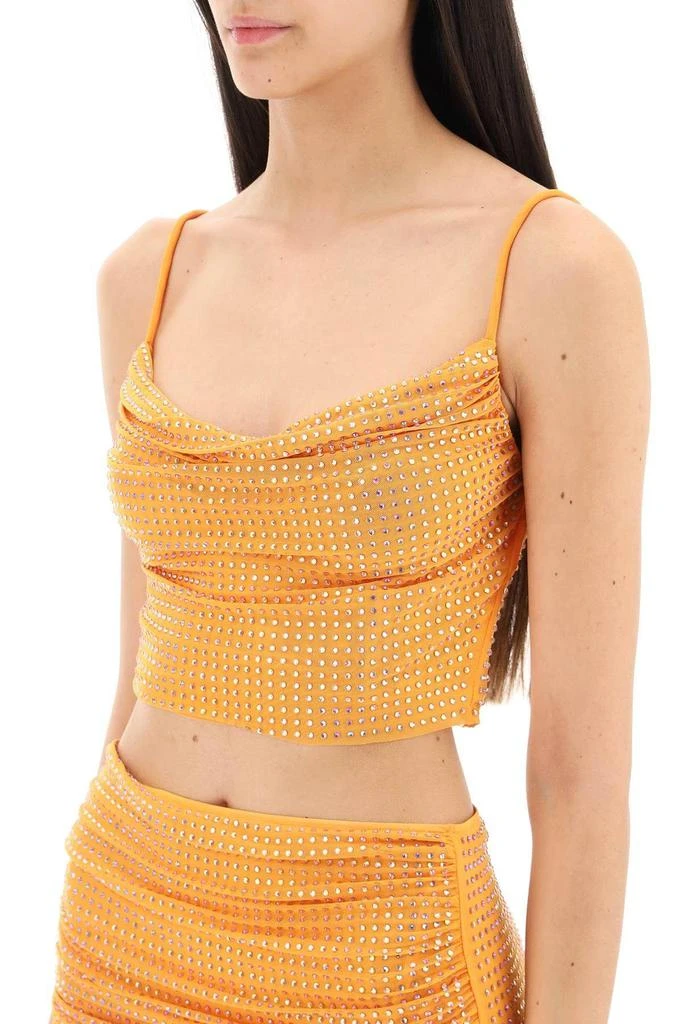 商品Self Portrait|CROPPED TOP IN MESH WITH RHINESTONES ALL-OVER,价格¥1272,第5张图片详细描述