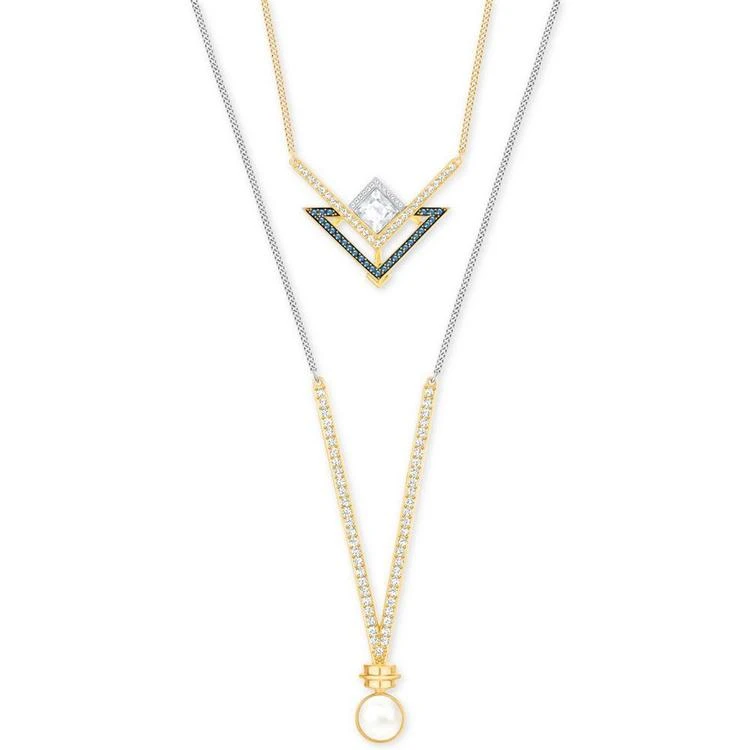 商品Swarovski|Two-Tone 2-Pc. Set Imitation Pearl and Crystal Pendant Necklaces,价格¥1265,第1张图片