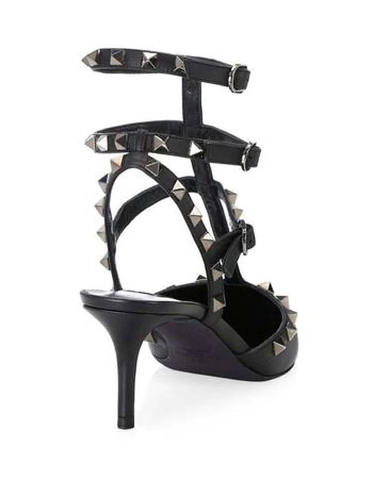 商品Valentino|Rockstud Noir Smooth Leather Ankle-Strap Pumps,价格¥8243,第2张图片详细描述