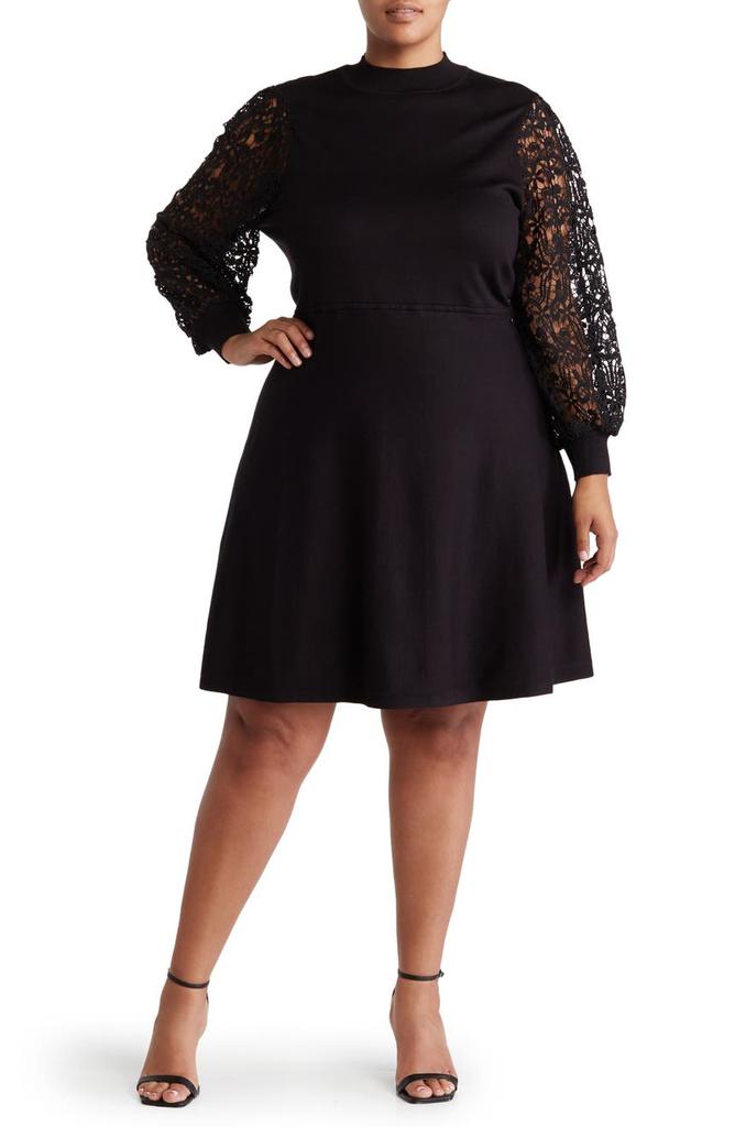 Lace Sleeve Sweater Dress商品第1张图片规格展示