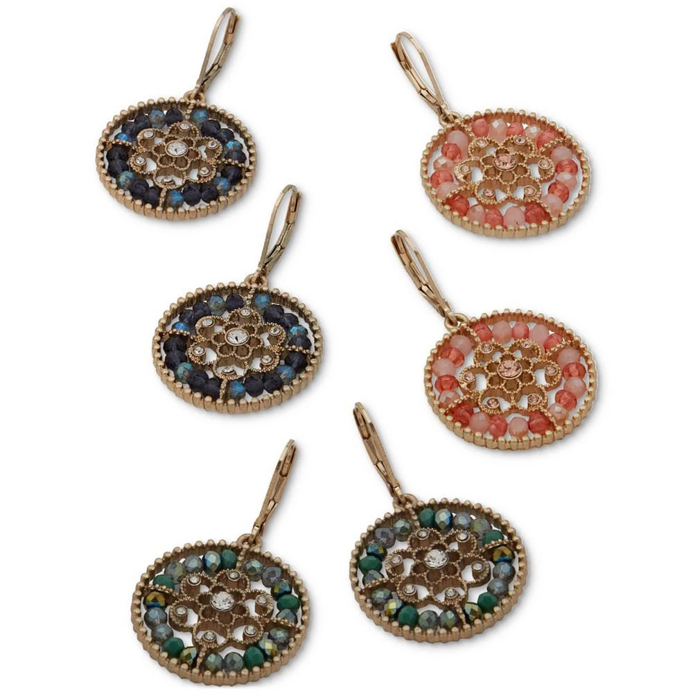商品Lonna & Lilly|Gold-Tone Crystal & Bead Openwork Drop Earrings,价格¥179,第5张图片详细描述