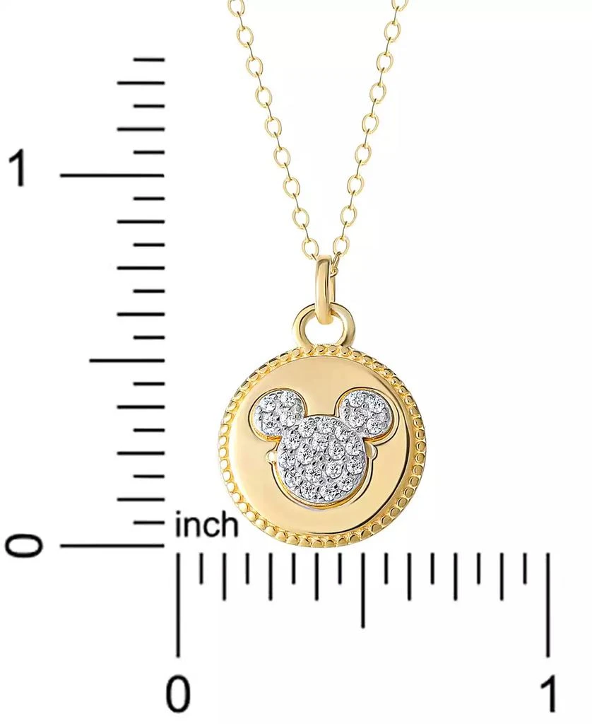 商品Disney|Cubic Zirconia Mickey Mouse Disc 18" Pendant Necklace in 18k Gold-Plated Sterling Silver,价格¥260,第5张图片详细描述