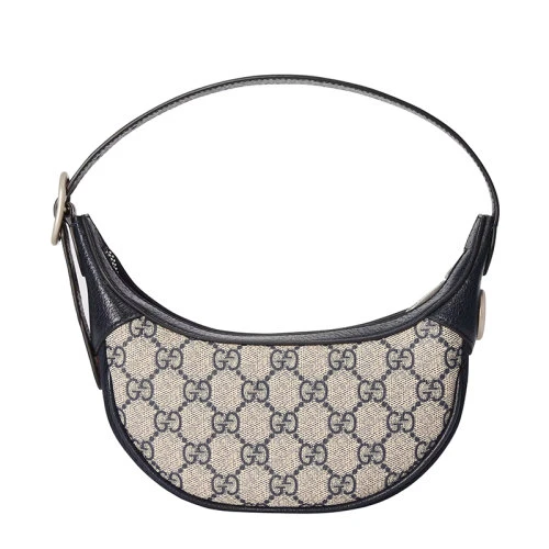 Gucci/古驰 22春夏新款Ophidia系列 女士迷你米色/蓝色提花帆布红蓝织带双G老花腋下包 65855196IWN4076 商品
