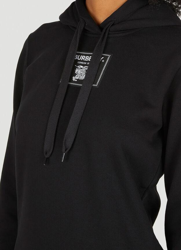 Logo Patch Hooded Sweatshirt in Black商品第5张图片规格展示