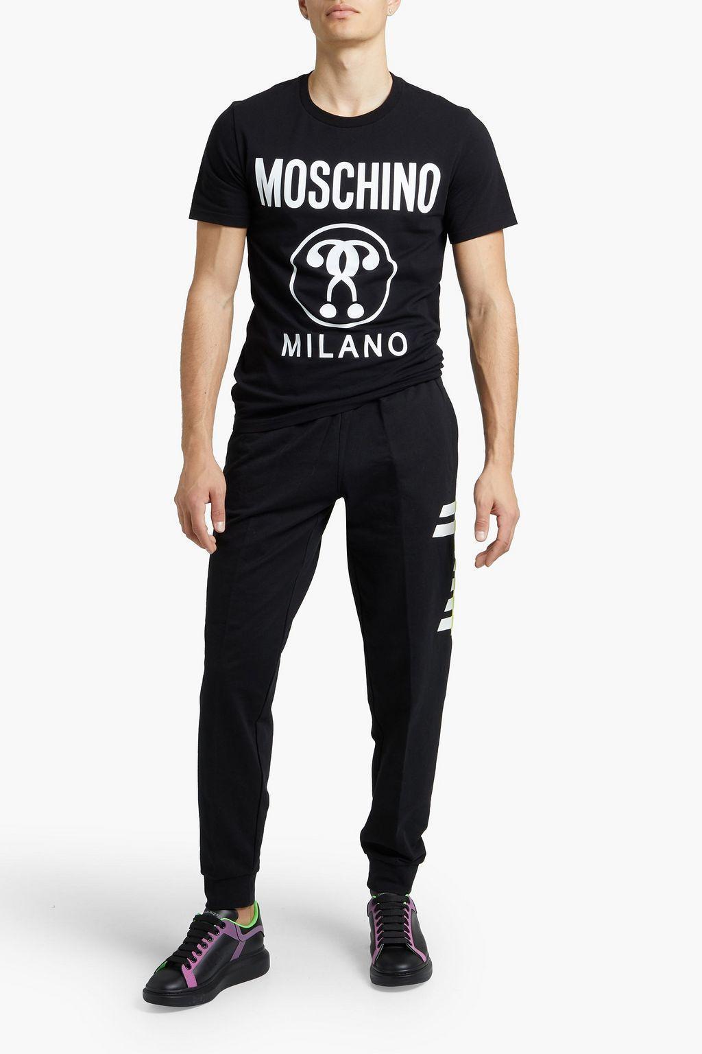 商品Moschino|Printed cotton-jersey T-shirt,价格¥769,第4张图片详细描述