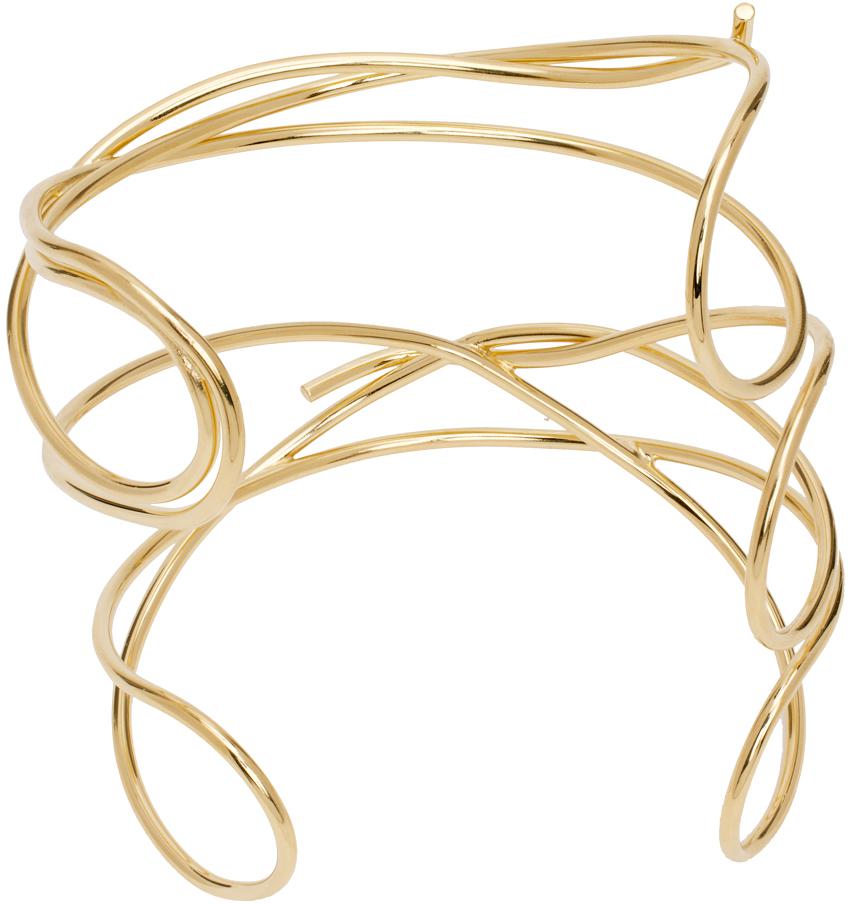 Gold 'The Meditations Of A Fisherman' Cuff Bracelet商品第2张图片规格展示